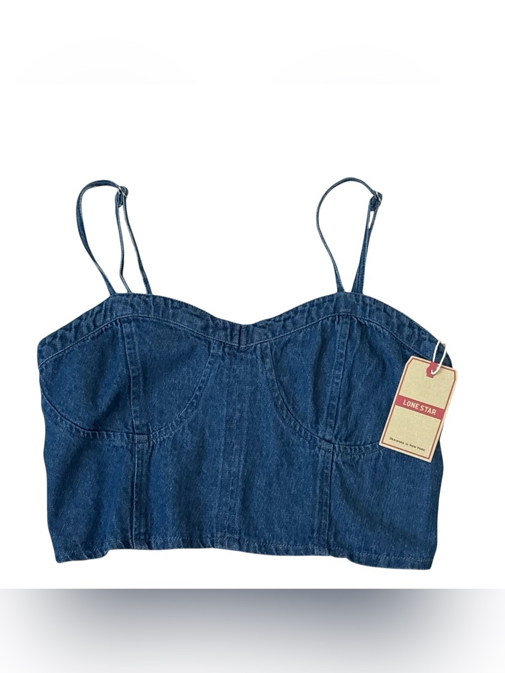 Lone Star Womens Denim Bralette Top Size Medium NEW NWT